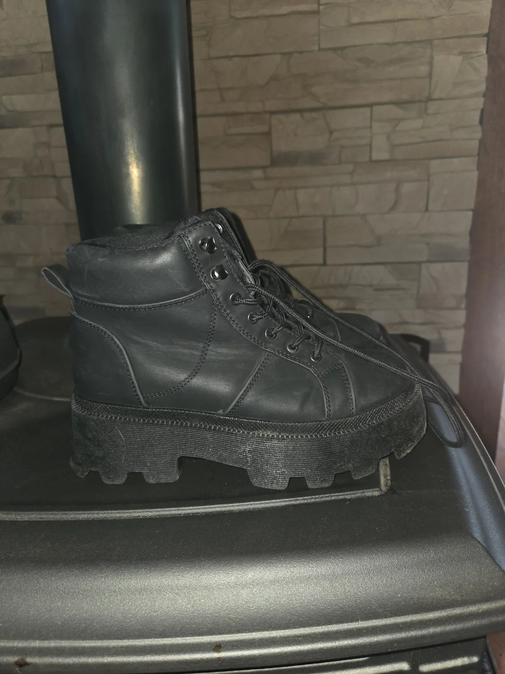 Black Women's Lug-Sole Ankle Boots - Classic Workwear Style With 2